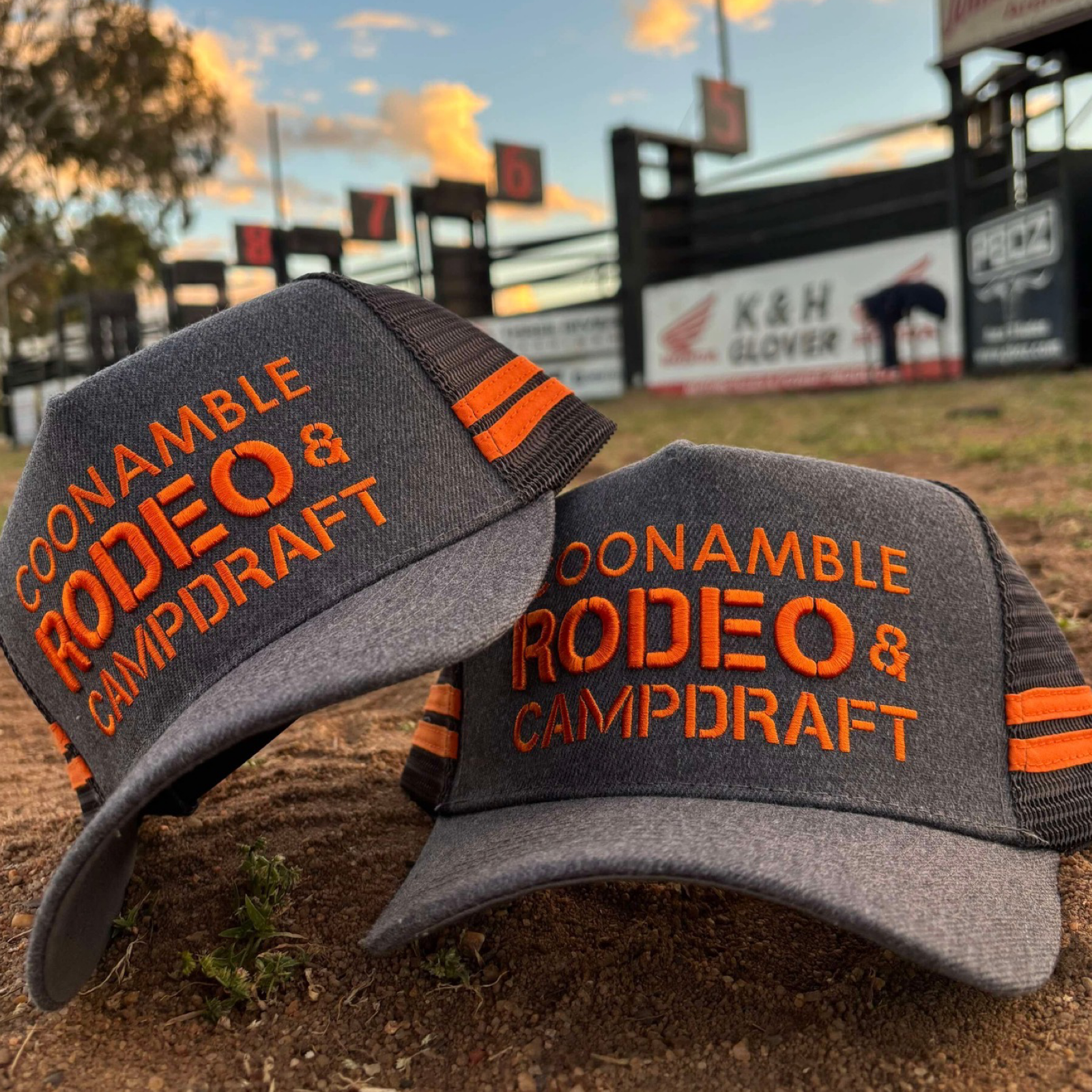 Coonamble Rodeo and Campdraft Trucker Cap - Charcoal and Orange – Jones ...