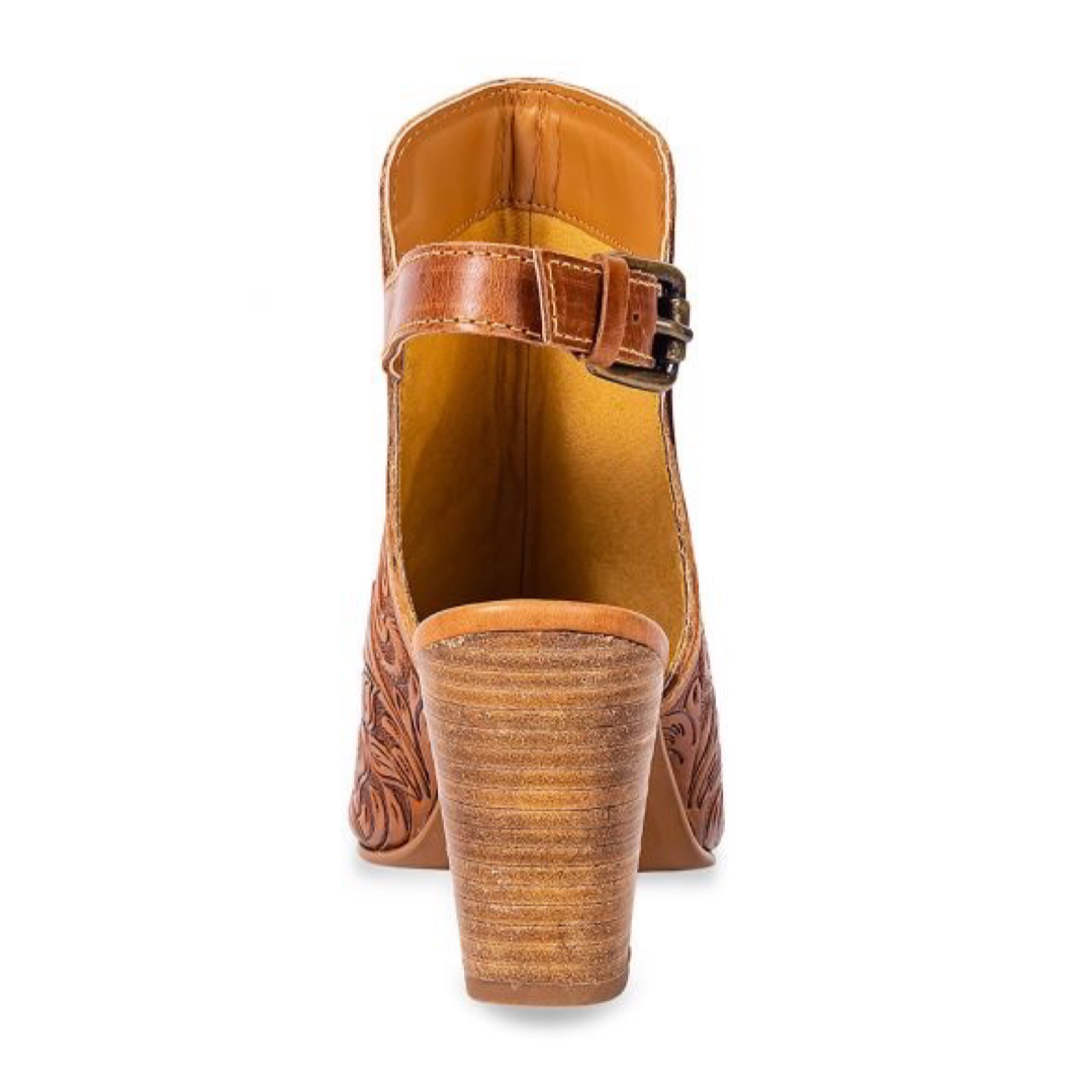 HALLIE Tooled Leather Heels