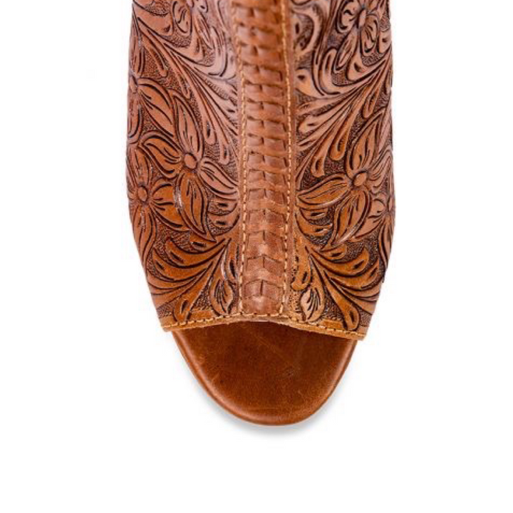 HALLIE Tooled Leather Heels