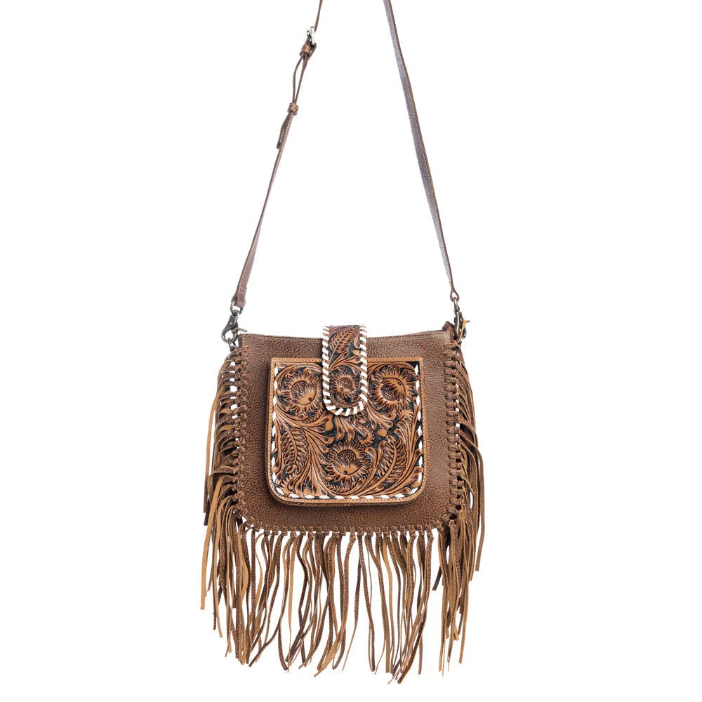 Oro Valley Hand-Tooled Bag In Bourbon Brown