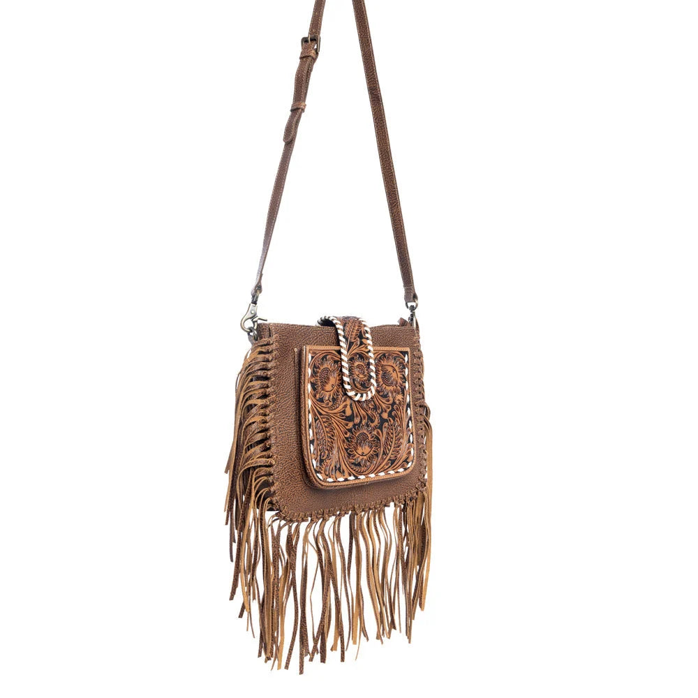 Oro Valley Hand-Tooled Bag In Bourbon Brown