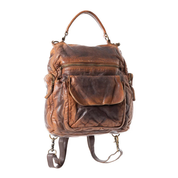 Sheriff's Dusk Leather Backpack In Smoky Brown