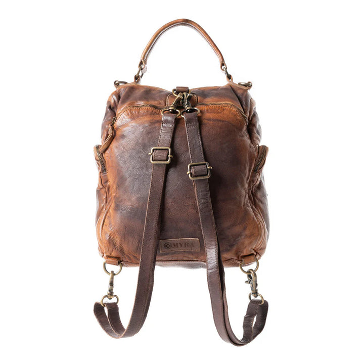 Sheriff's Dusk Leather Backpack In Smoky Brown