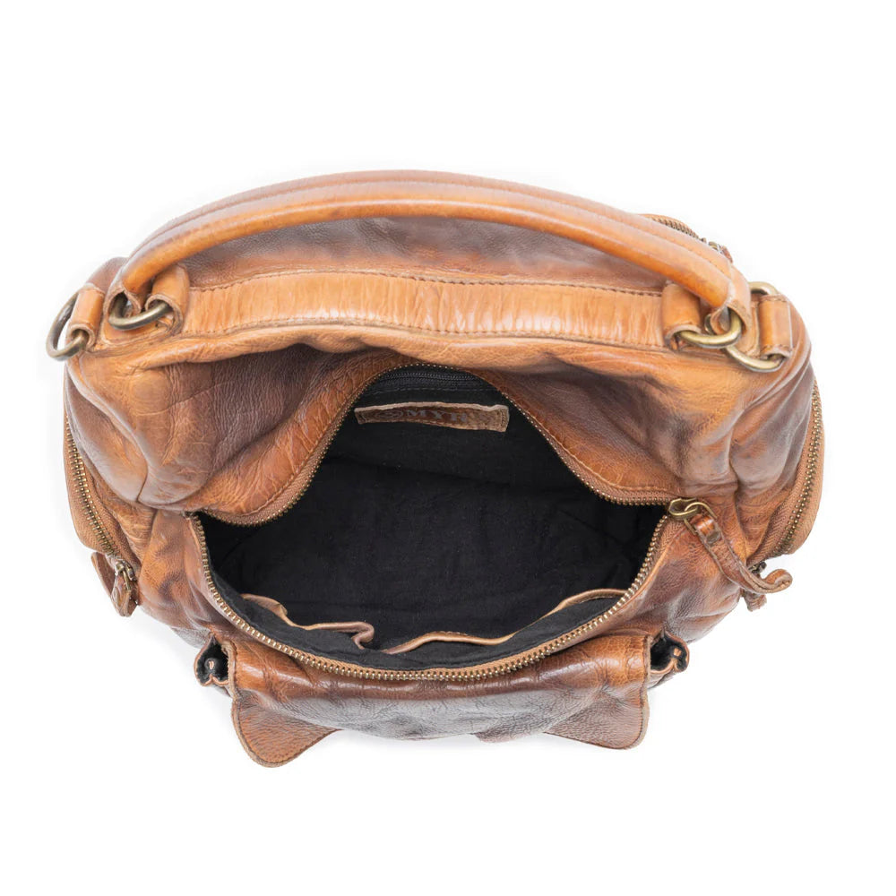 Sheriff's Dusk Leather Backpack In Smoky Brown