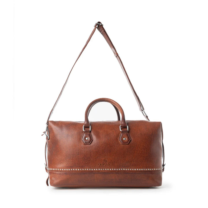 Myra Zidana Sundown Plains Veg Tanned Leather Traveller Bag In Auburn Ember