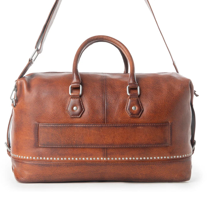 Myra Zidana Sundown Plains Veg Tanned Leather Traveller Bag In Auburn Ember