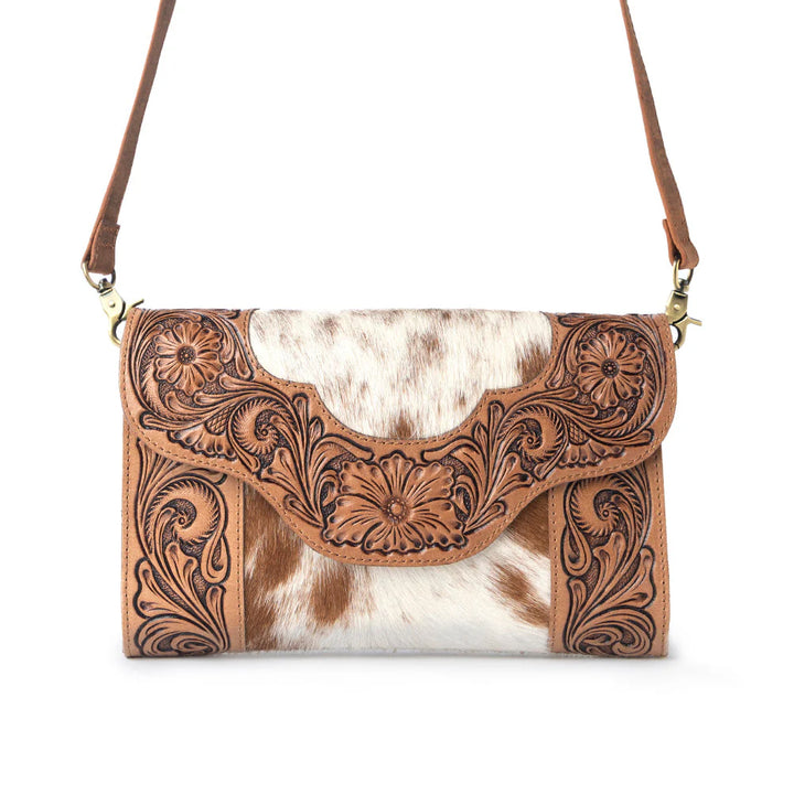 Vinebloom Carve Handtooled Bag In Sienna Frost