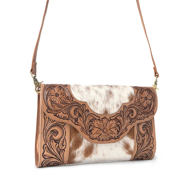 Vinebloom Carve Handtooled Bag In Sienna Frost