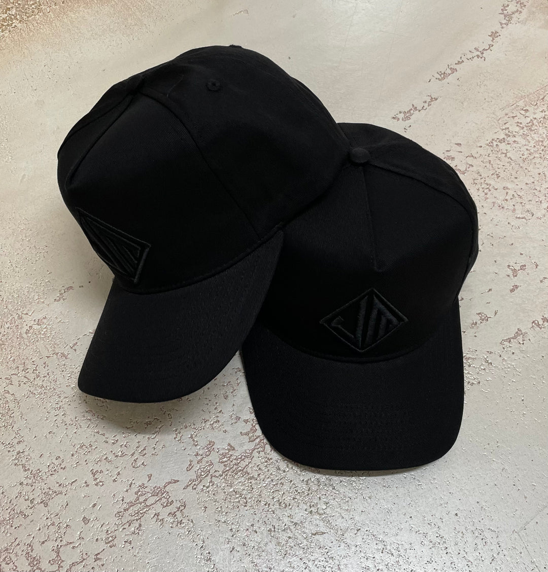 ‘JAKE’ High Profile Full Fabric Cap - BLACK
